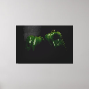 Lienzo Dos pimientos verdes 60x40 (150x100cm) waccn