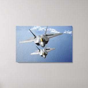 Lienzo Dos rapaces F-22 vuelan sobre el Océano Pacífico