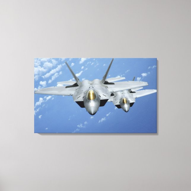 Lienzo Dos raperos F-22 sobrevuelan el Océano Pacífico (Anverso)