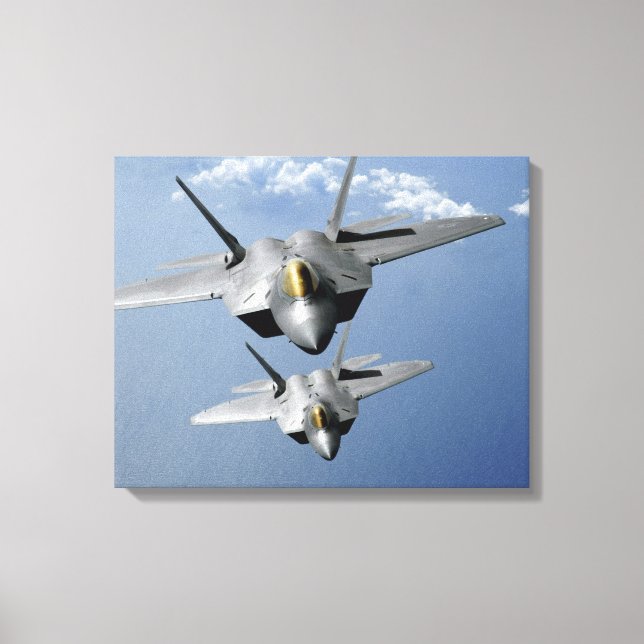 Lienzo Dos raperos F-22 sobrevuelan el Océano Pacífico (Anverso)