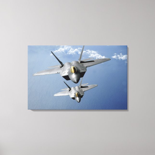 Lienzo Dos raperos F-22 sobrevuelan el Océano Pacífico 2 (Anverso)