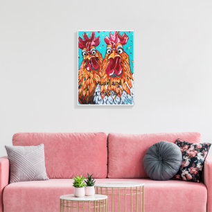 Lienzo Dos Roosters Quirky
