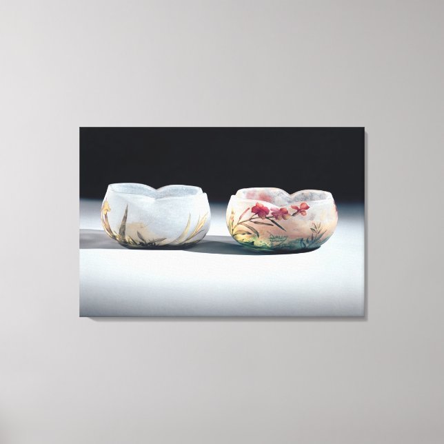 Lienzo Dos tazones de Daum, Nancy, Francia (Anverso)