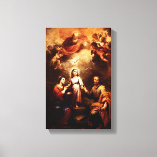 Lienzo Dos Trinities - la familia santa - Murillo