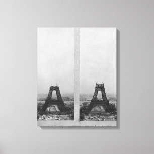 Lienzo Dos vistas de la construcción de Eiffel