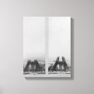 Lienzo Dos vistas de la construcción de Eiffel