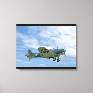 Lienzo Douglas SBD inmaculado, volando, aviones Side_WII