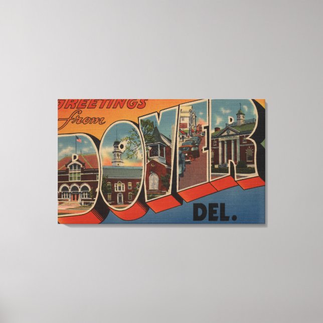 Lienzo Dover, DelawareEscenas de letras grandesDover, DE (Anverso)
