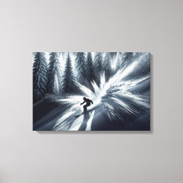 Lienzo Downhill Skier In the Moonlight