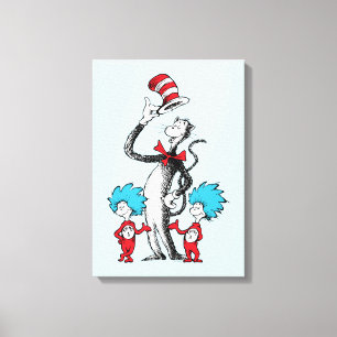 Lienzo Dr. Seuss Gato en el sombrero, Cosa Uno y Cosa D