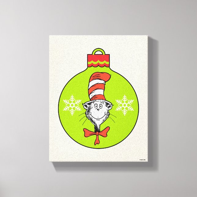 Lienzo Dr. Seuss | Grinch | Gato en el ornamento Gorra (Anverso)