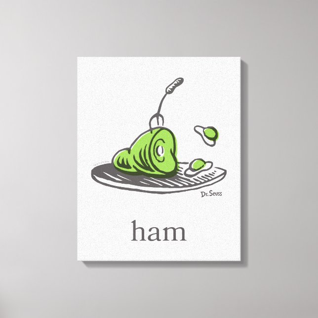Lienzo Dr. Seuss | Huevos verdes con jamón (Anverso)