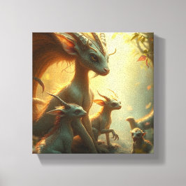 Lienzo „Drachenmutter im goldenen Wald“