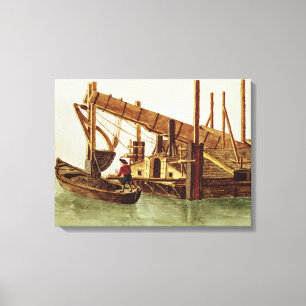 Lienzo Dragado de un canal