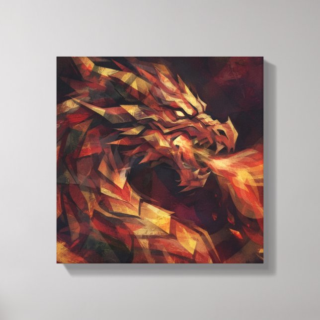 Lienzo Dragón abstracto (Anverso)