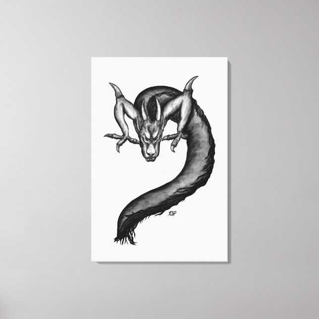Lienzo Dragón al estilo del tatuaje (Anverso)