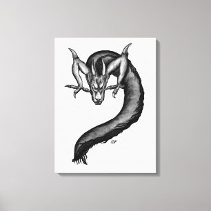 Lienzo Dragón al estilo del tatuaje