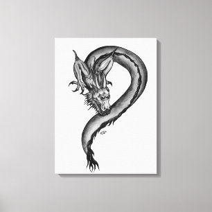 Lienzo Dragón al estilo del tatuaje