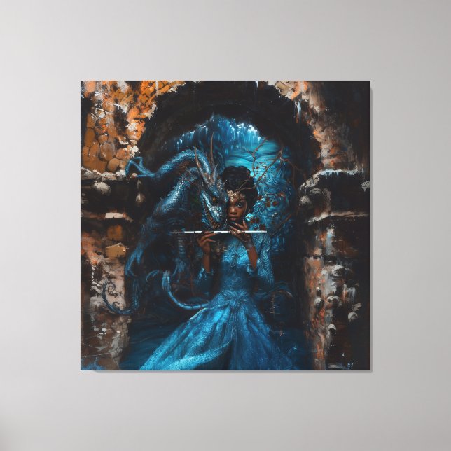 Lienzo Dragón azul (Anverso)