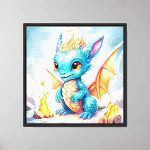 Lienzo Dragón Azul Bebé Lindo Cristalizado-68799