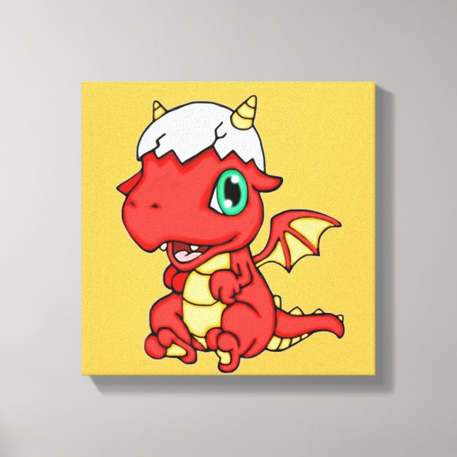 Lienzo Dragón bebé 12 x 12 (Anverso)