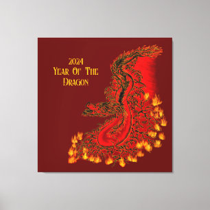 Lienzo Dragón De China, 2024 Año Del Dragón