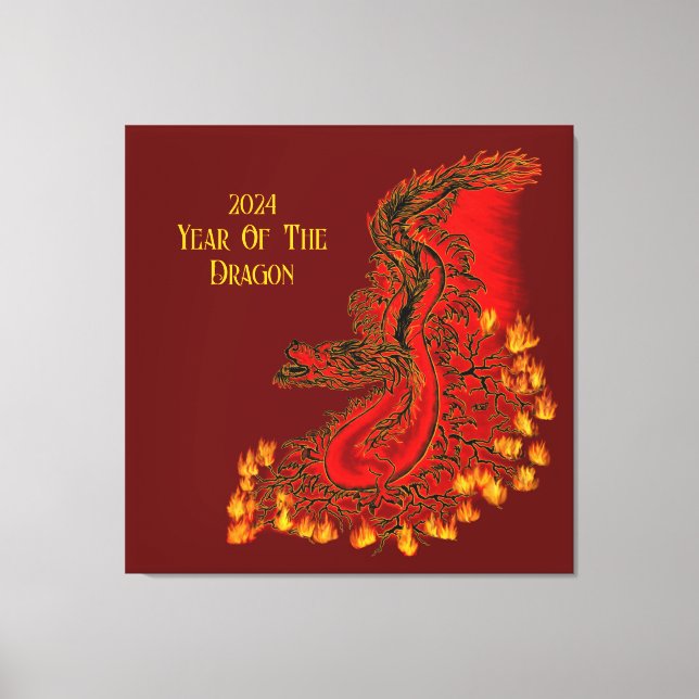 Lienzo Dragón De China, 2024 Año Del Dragón (Anverso)