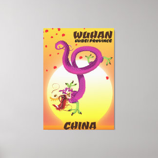 Lienzo dragón de china en la provincia de Wuhan Hubei