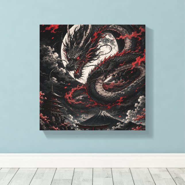 Lienzo Dragón de Luna de Sangre (Insitu (piso de madera))