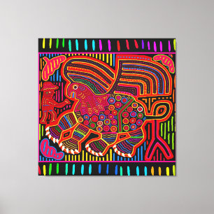 Lienzo Dragón Kuna indio amigable Mola