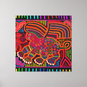 Lienzo Dragón Kuna indio amigable Mola