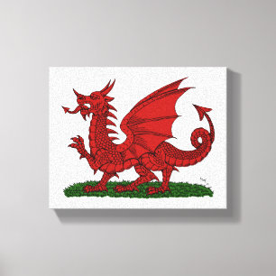 Lienzo Dragón Rojo de Gales
