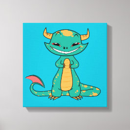 Lienzo Dragón sonriendo, dibujo animado lindo