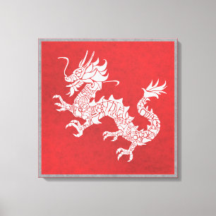 Lienzo Dragon Spirit Animal Totem Emblem Wall Art