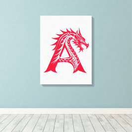 Lienzo Dragon Styled Letter A, Dragon Alphabet, Monogram