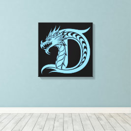 Lienzo Dragon Styled Letter D, Dragon Alphabet, Monogram