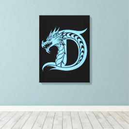 Lienzo Dragon Styled Letter D, Dragon Alphabet, Monogram