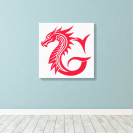 Lienzo Dragon Styled Letter G, Dragon Alphabet, Monogram
