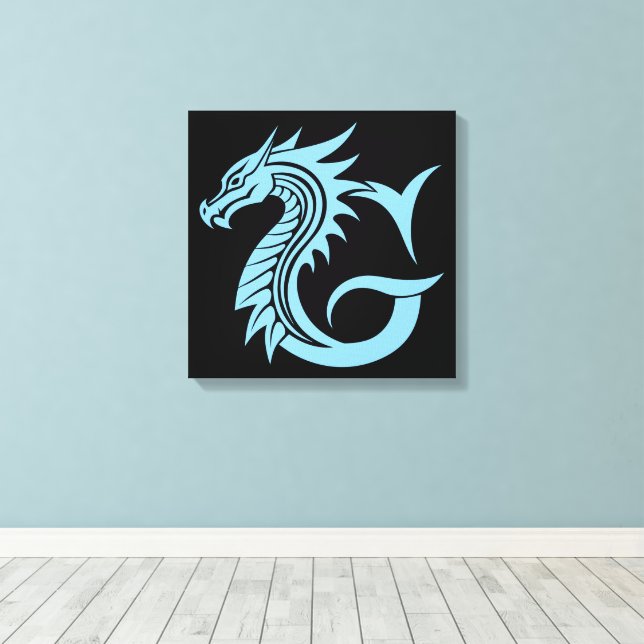 Lienzo Dragon Styled Letter G, Dragon Alphabet, Monogram (Insitu (piso de madera))
