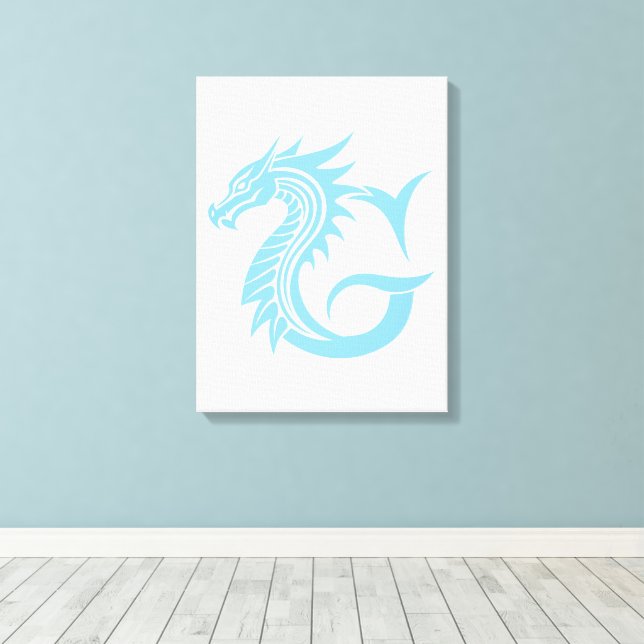 Lienzo Dragon Styled Letter G, Dragon Alphabet, Monogram (Insitu (piso de madera))