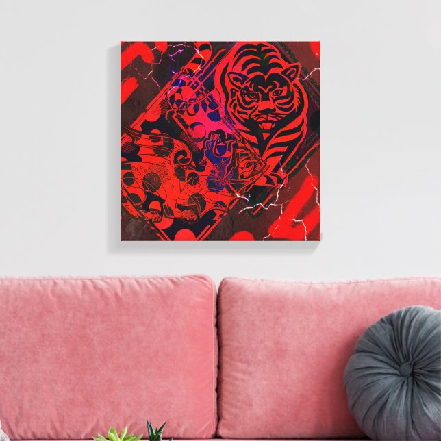 Lienzo Dragón Tigre Rojo (Insitu (Sala de estar))