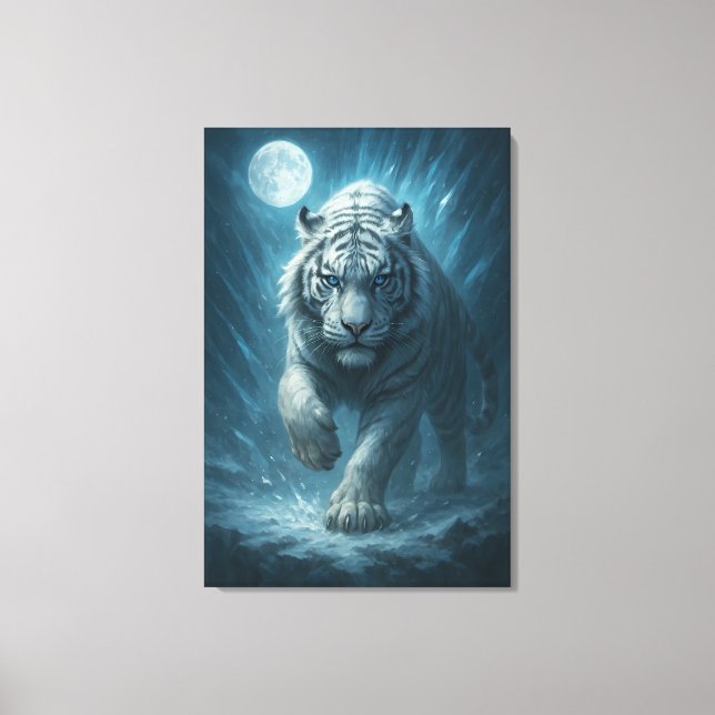 Lienzo Dragon vs White Tiger – Mystical Fantasy Wall Art  (Anverso)