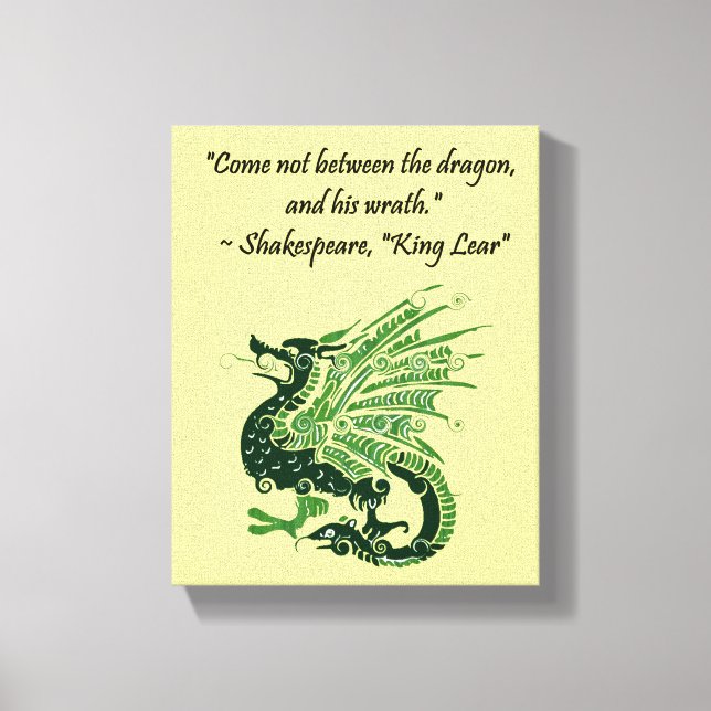 Lienzo Dragón y su ira Shakespeare Rey Lear Personalizado (Anverso)