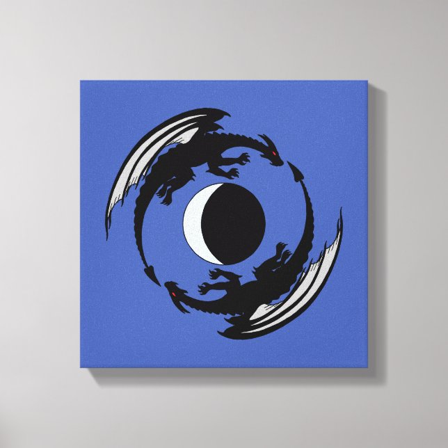 Lienzo Dragones de la luna Diseño de fantasía Imprimir li (Anverso)