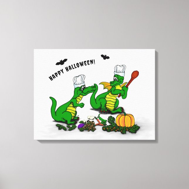 Lienzo Dragones - ¡Feliz Halloween! Hoy cocinaré (Anverso)