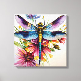 Lienzo Dragonfly Floral Multicolor Art