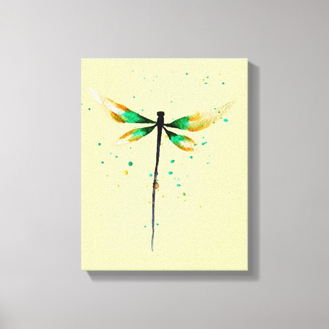 Lienzo Dragonfly lindo ilustracion acuático (Anverso)