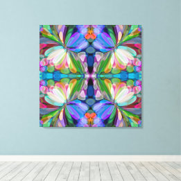 Lienzo Dragonfly Wildflower Garden Abstract Floral