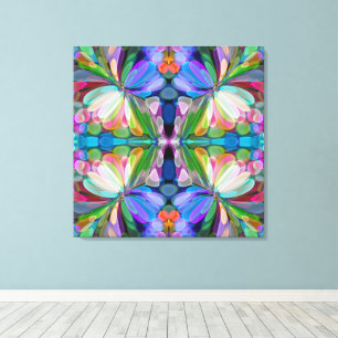 Lienzo Dragonfly Wildflower Garden Abstract Floral