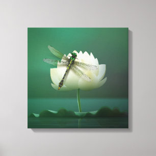 Lienzo Dragonfly y Water Lily